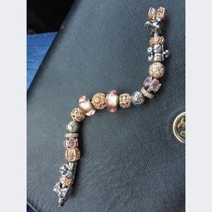 Full complete rose gold pandora bracelet